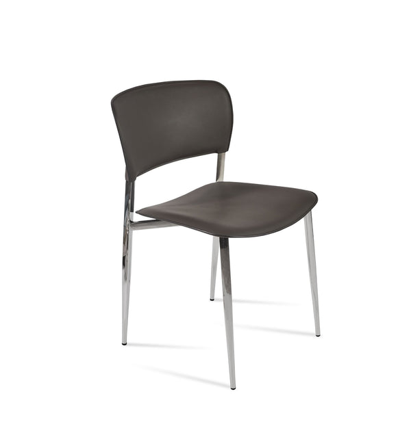 Plaza Upholstered Dining Chair | Stainless Steel Contemporary Design