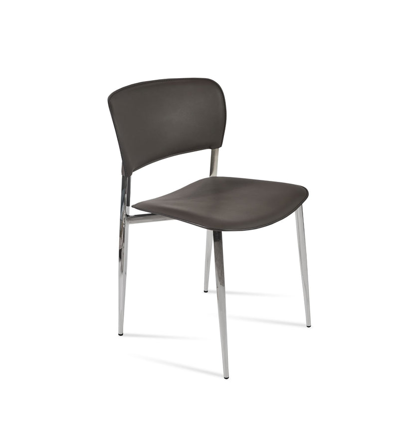 Plaza Upholstered Dining Chair | Stainless Steel Contemporary Design