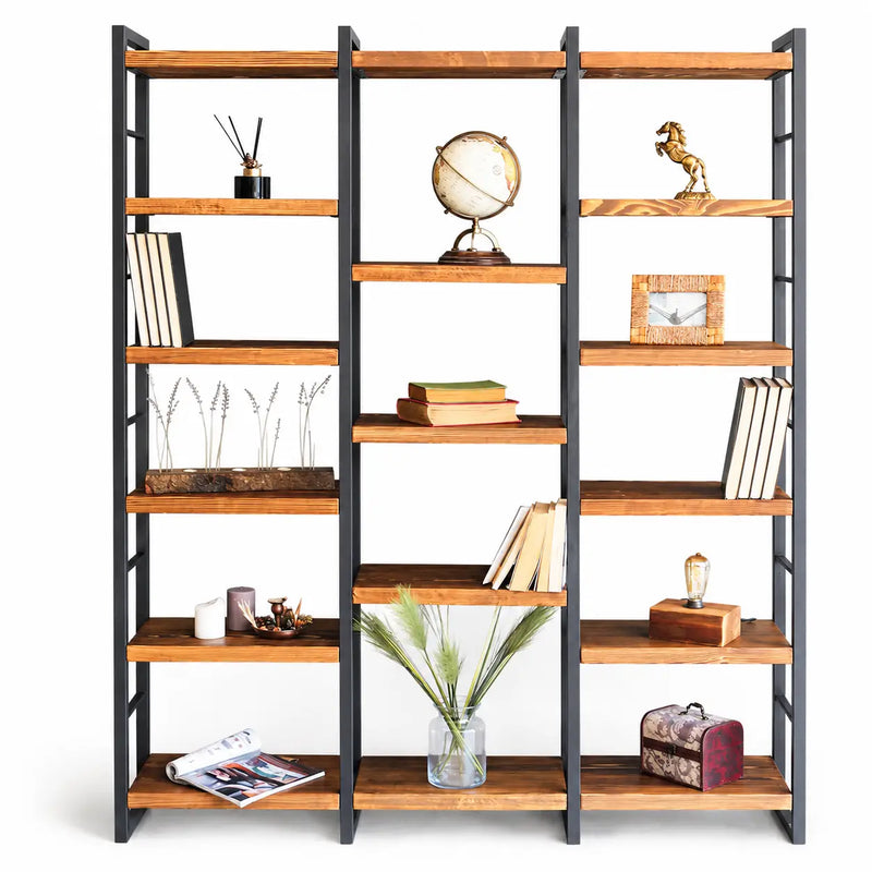Portland Room Divider Bookcase | Solid Wood Wide Design