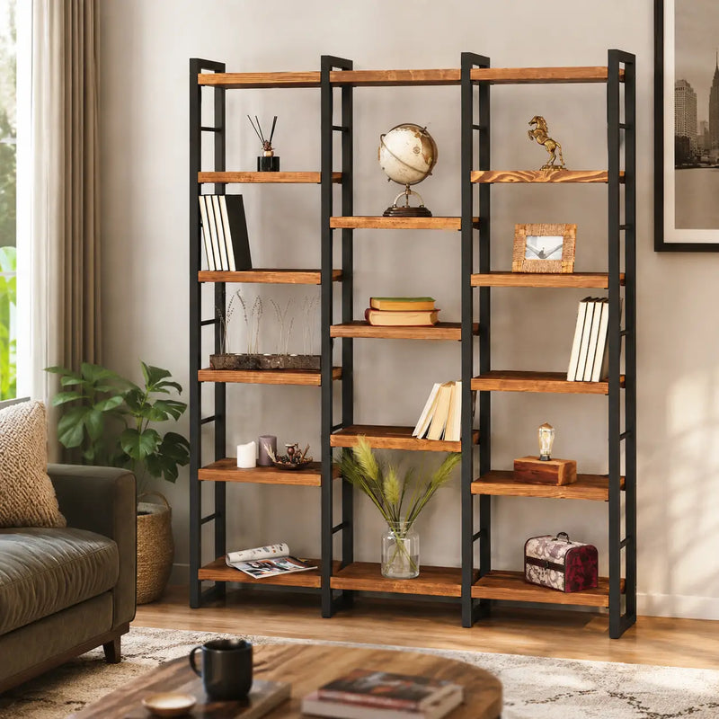 Portland Room Divider Bookcase | Solid Wood Wide Design