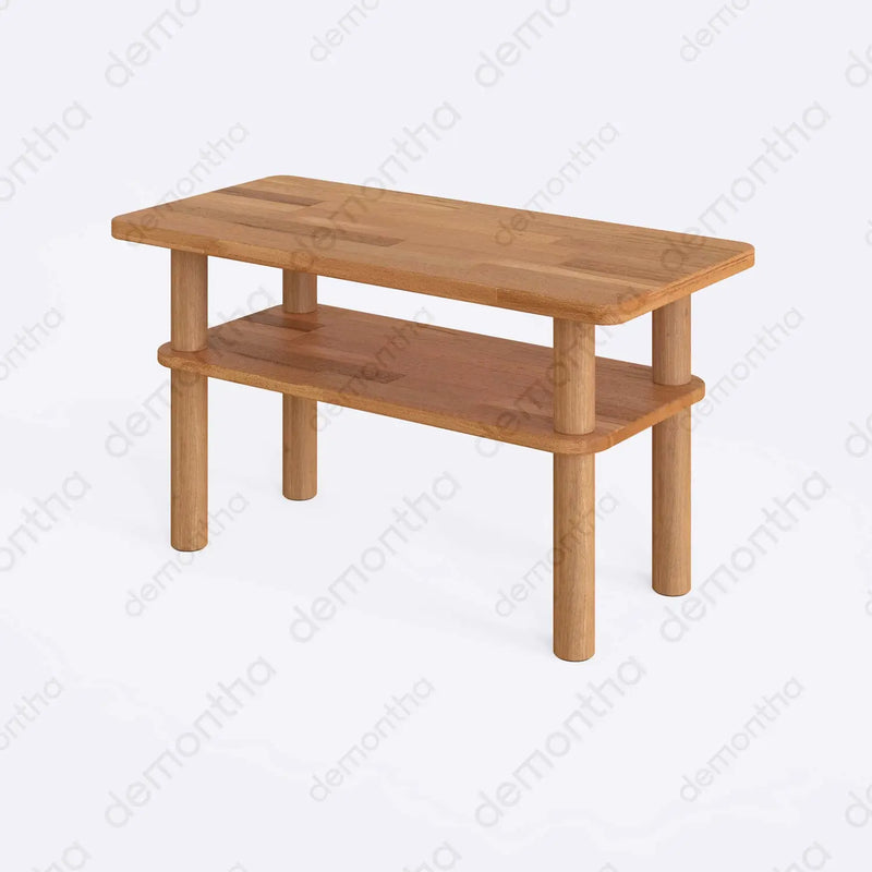 Close-up of the Porto modern wood coffee table showcasing its sleek edges and smooth surface