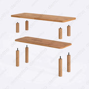 Detailed view of the Porto coffee table's minimalist structure and natural wood texture.