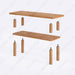 Detailed view of the Porto coffee table's minimalist structure and natural wood texture.