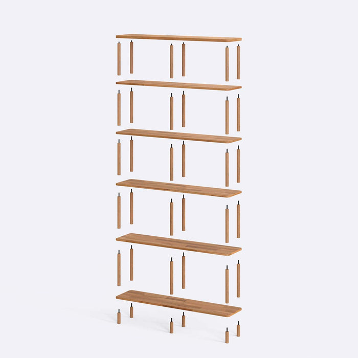 Side view of the slim and sturdy frame, showcasing its tall, space-saving design.