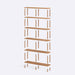Side view of the slim and sturdy frame, showcasing its tall, space-saving design.