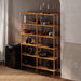 Rear view of the natural wood bookcase, demonstrating its clean lines and stable construction.
