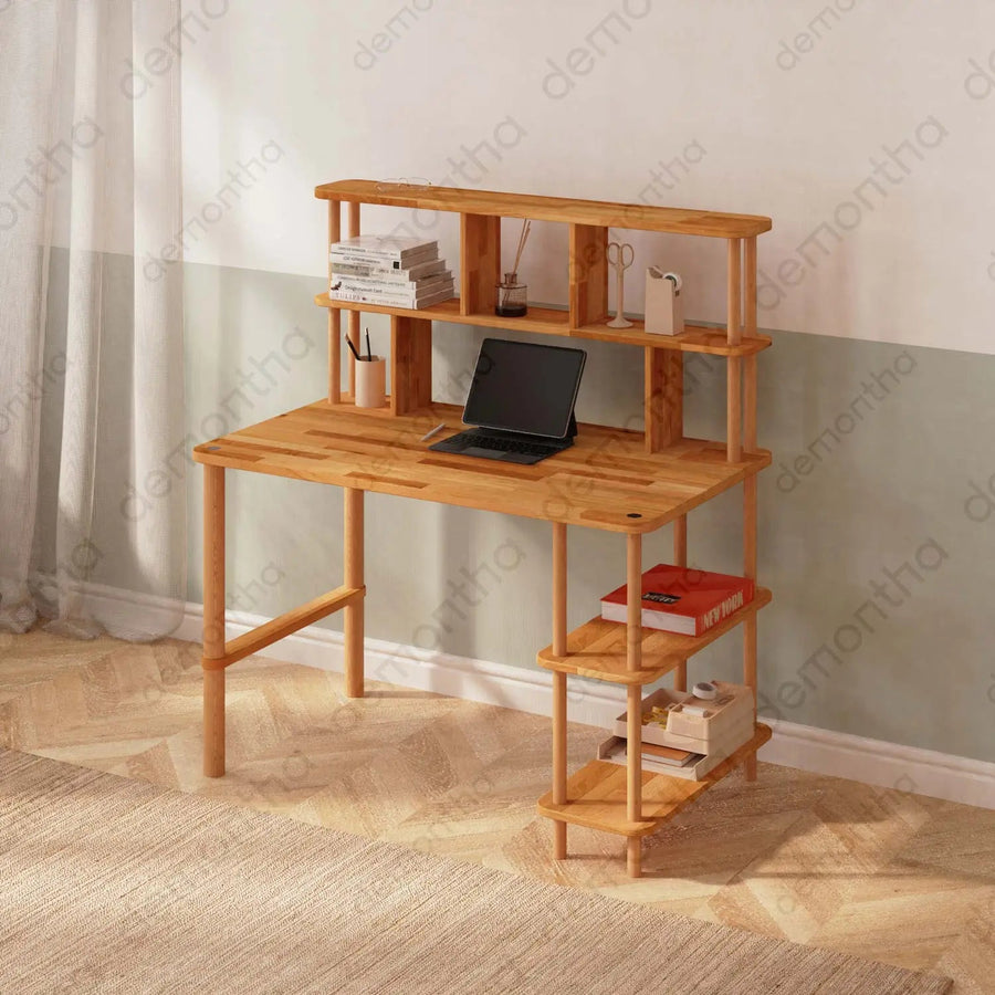 Ralph Solid Wood Writing Desk - Minimalist Table Demontha