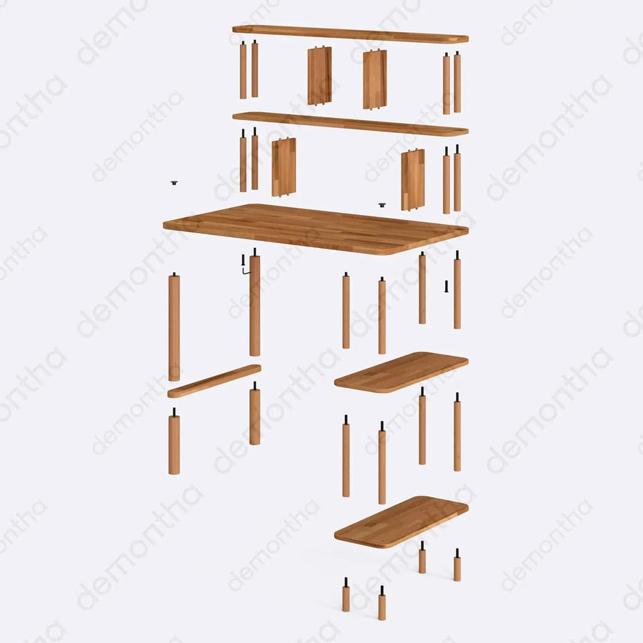 Ralph Solid Wood Writing Desk - Minimalist Table Demontha