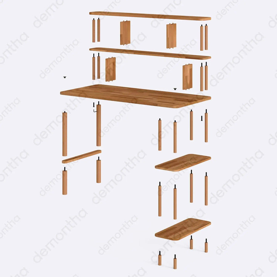 Ralph Solid Wood Writing Desk - Minimalist Table Demontha