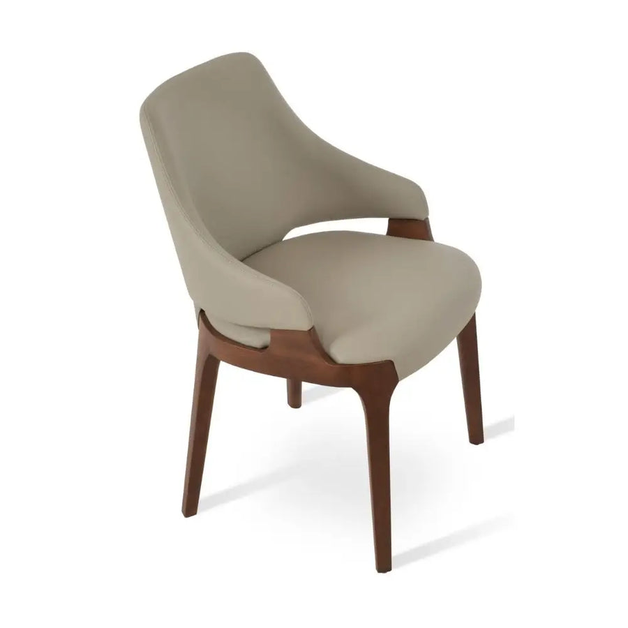 Ravena Upholstered Dining Chair – Contemporary Wood Leg Design