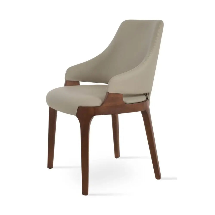 Ravena Upholstered Dining Chair – Contemporary Wood Leg Design