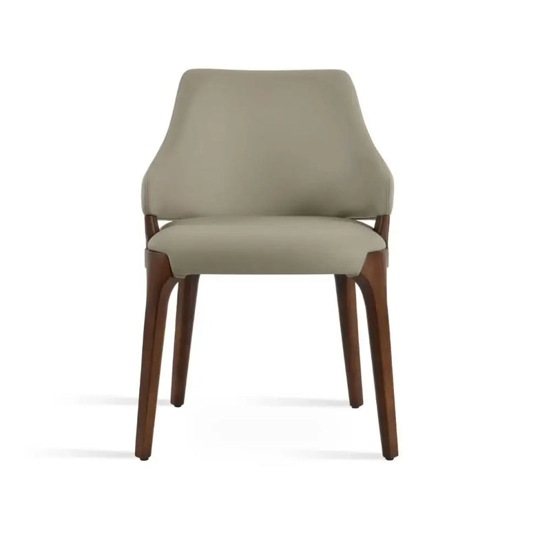 Ravena Upholstered Dining Chair – Contemporary Wood Leg Design