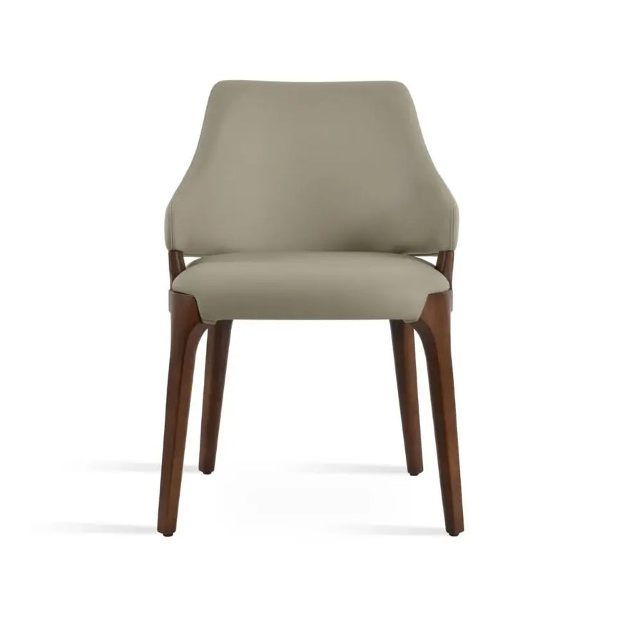 Ravena Upholstered Dining Chair – Contemporary Wood Leg Design
