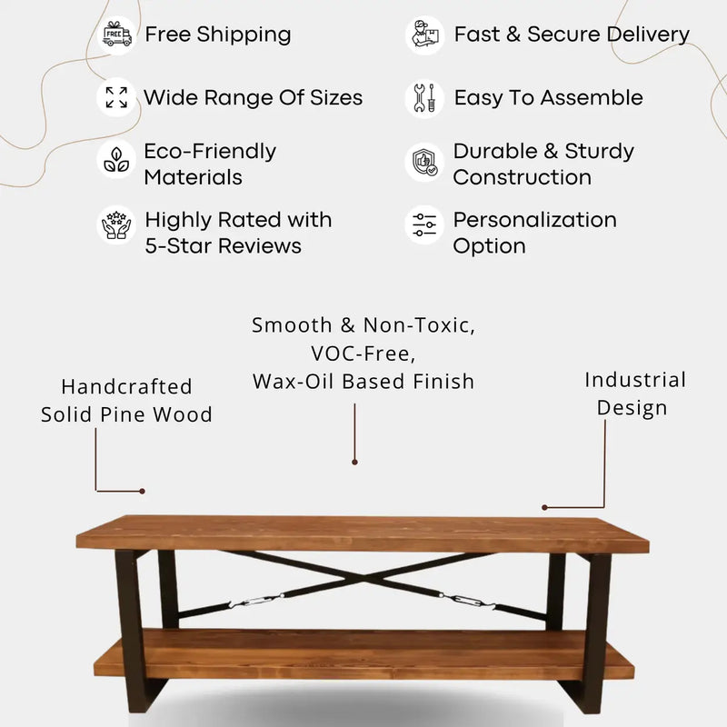 Renton Solid Pine Wood TV Stand