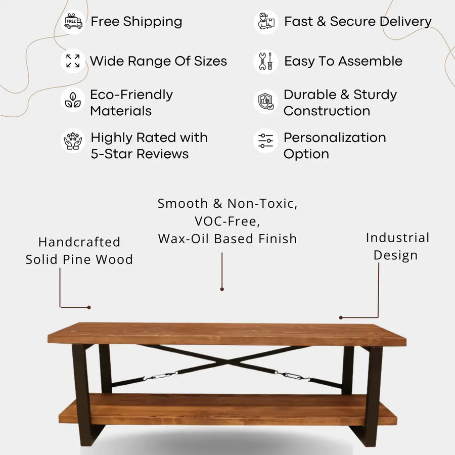 Renton Solid Pine Wood TV Stand
