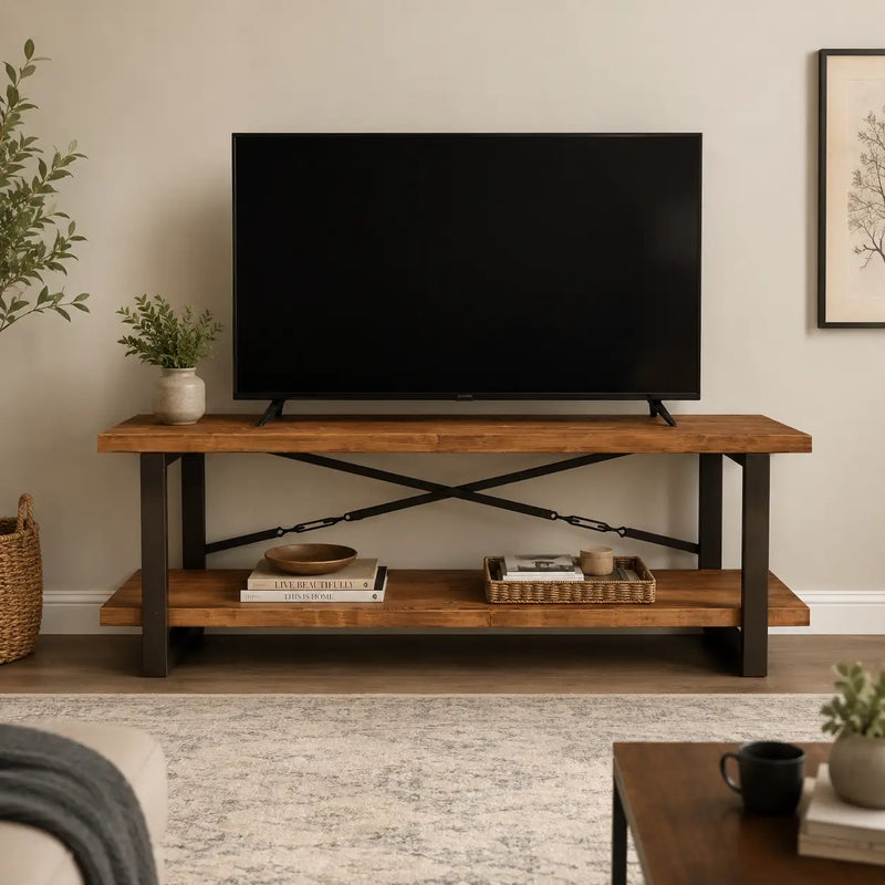 Renton Solid Pine Wood TV Stand