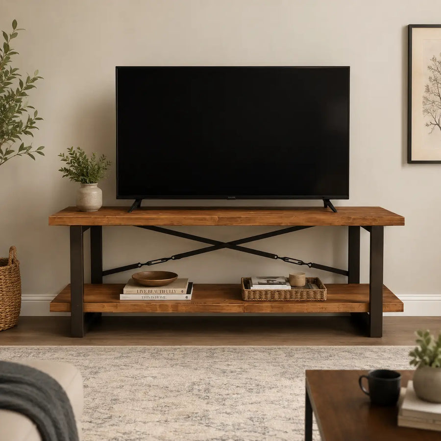 Renton Solid Pine Wood TV Stand
