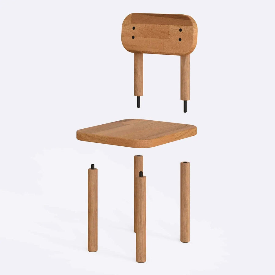 Rio Solid Beech Wood Kids Chair | Wooden Chair for Play and Learning Demontha