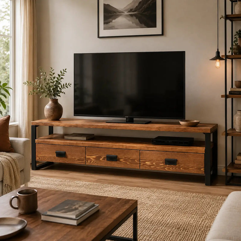 Rokko Solid Pine Wood TV Stand