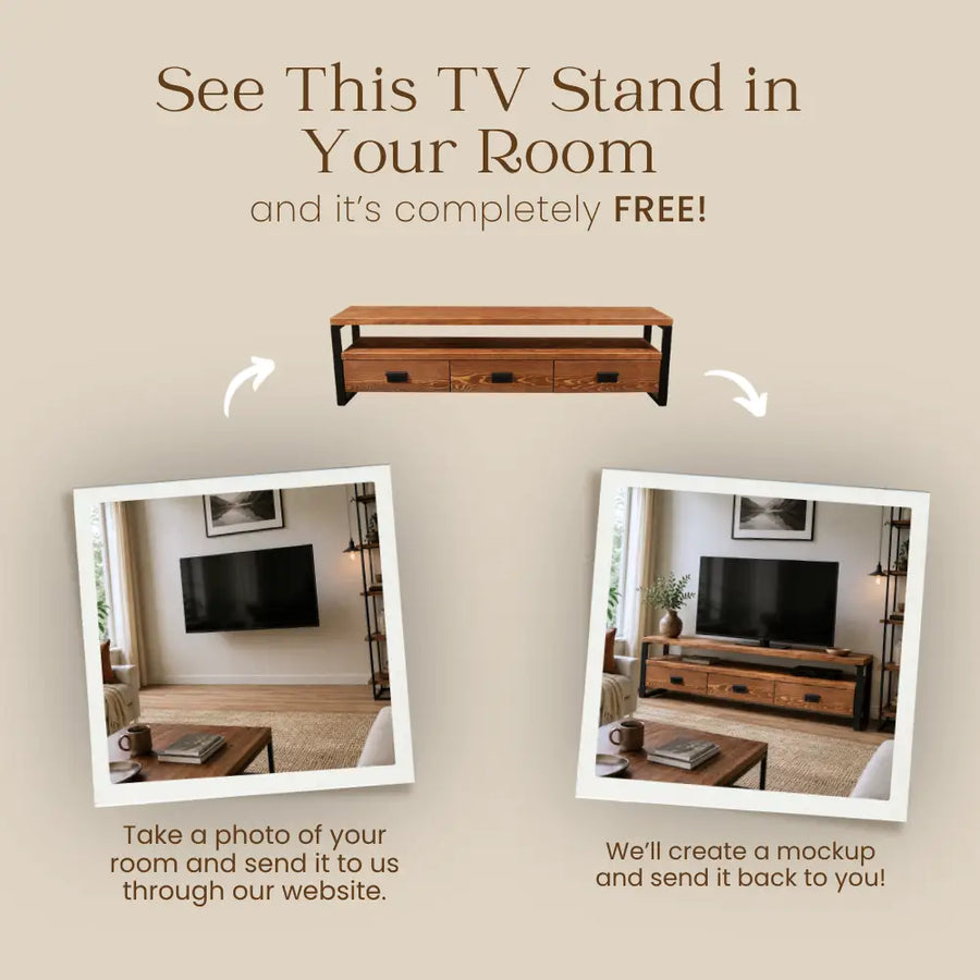 Rokko Solid Pine Wood TV Stand