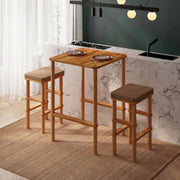 Rova Solid Beech Wood Bar Table & Stool Set Demontha