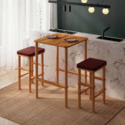 Rova Solid Beech Wood Bar Table & Stool Set Demontha