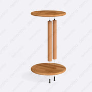 Side view of the Sicily Wooden C-Shaped Round Side Table with a sturdy base and round top, ideal for modern living spaces.