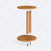 Side view of the Sicily Wooden C-Shaped Round Side Table with a sturdy base and round top, ideal for modern living spaces.