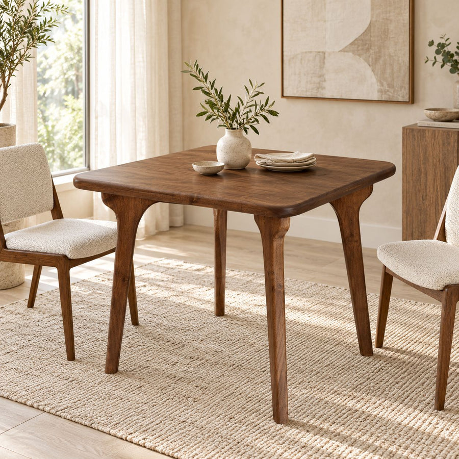 Sidney Square Dining Table | Walnut Wood Mid Century Design