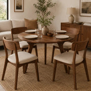 Sidney Circular Walnut Dining Table | Mid Century Modern Mozilya