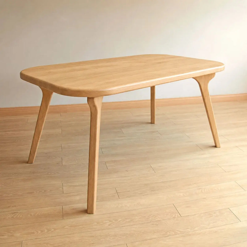 Sidney Rectangle Dining Table Solid Oak Wood – Mid-Century Modern Design