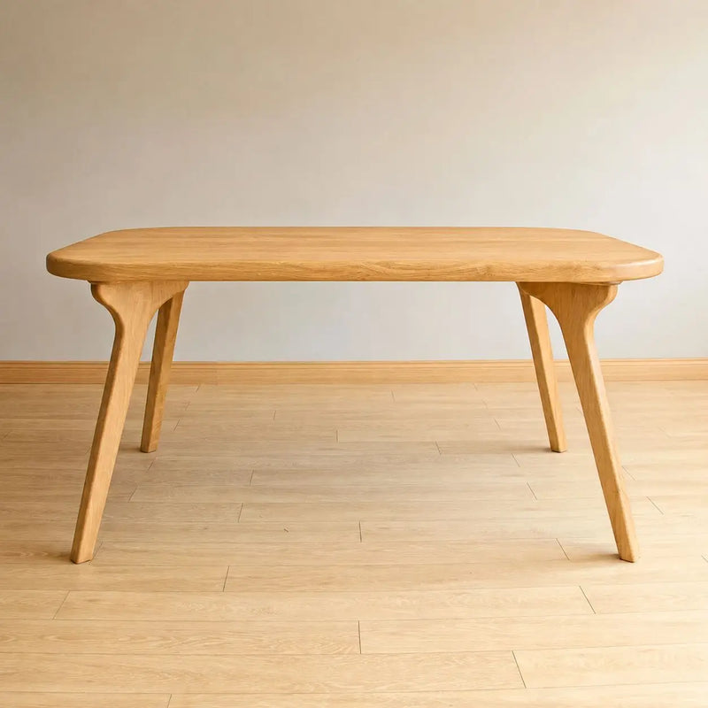 Sidney Rectangle Dining Table Solid Oak Wood – Mid-Century Modern Design