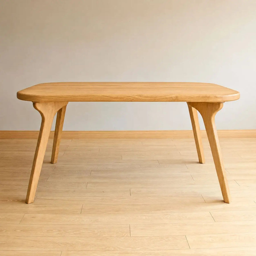 Sidney Rectangle Dining Table Solid Oak Wood – Mid-Century Modern Design Mozilya