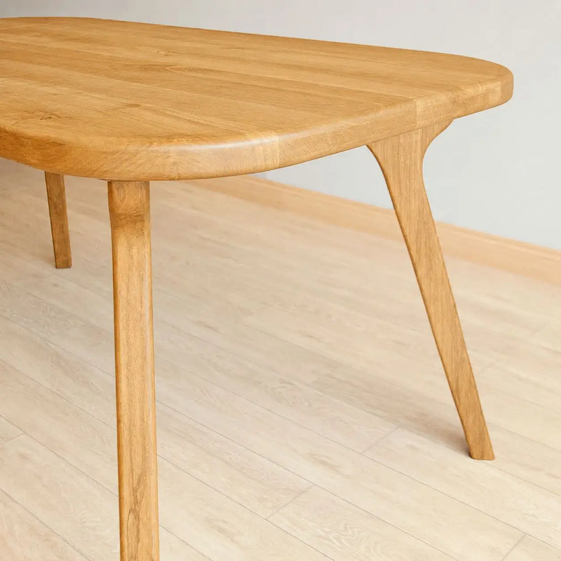 Sidney Rectangle Dining Table Solid Oak Wood – Mid-Century Modern Design