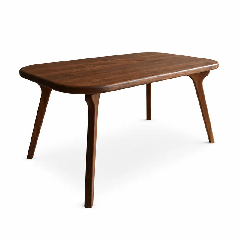 Sidney Dining Table Solid Wood | Mid Century Walnut