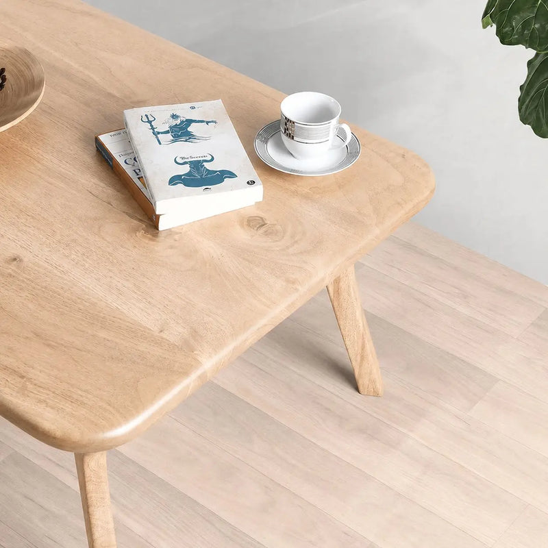Sidney Rectangular Coffee Table Solid Oak Wood – Mid-Century Modern Design