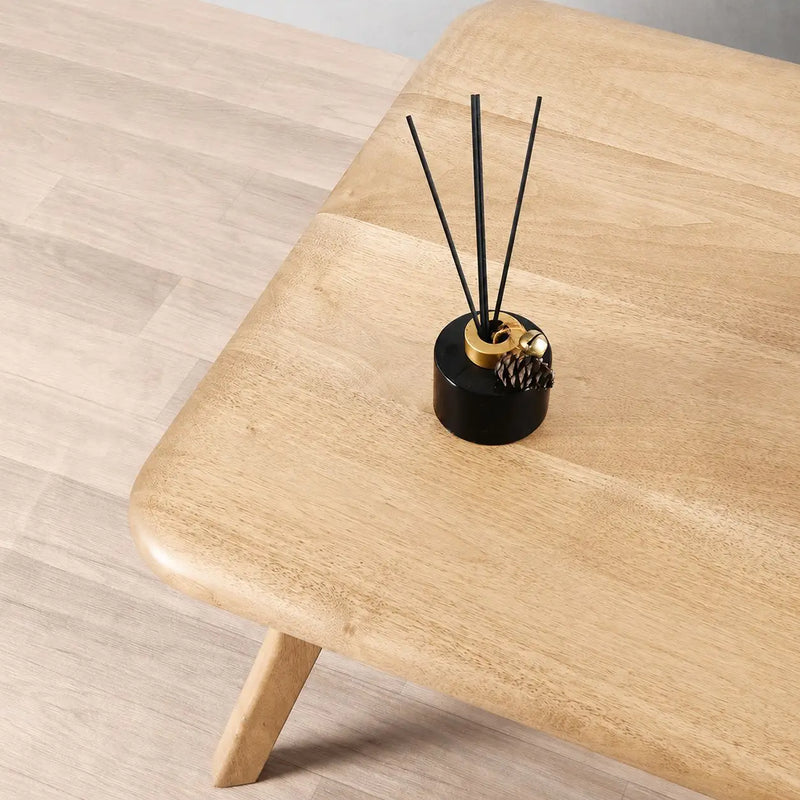 Sidney Rectangular Coffee Table Solid Oak Wood – Mid-Century Modern Design