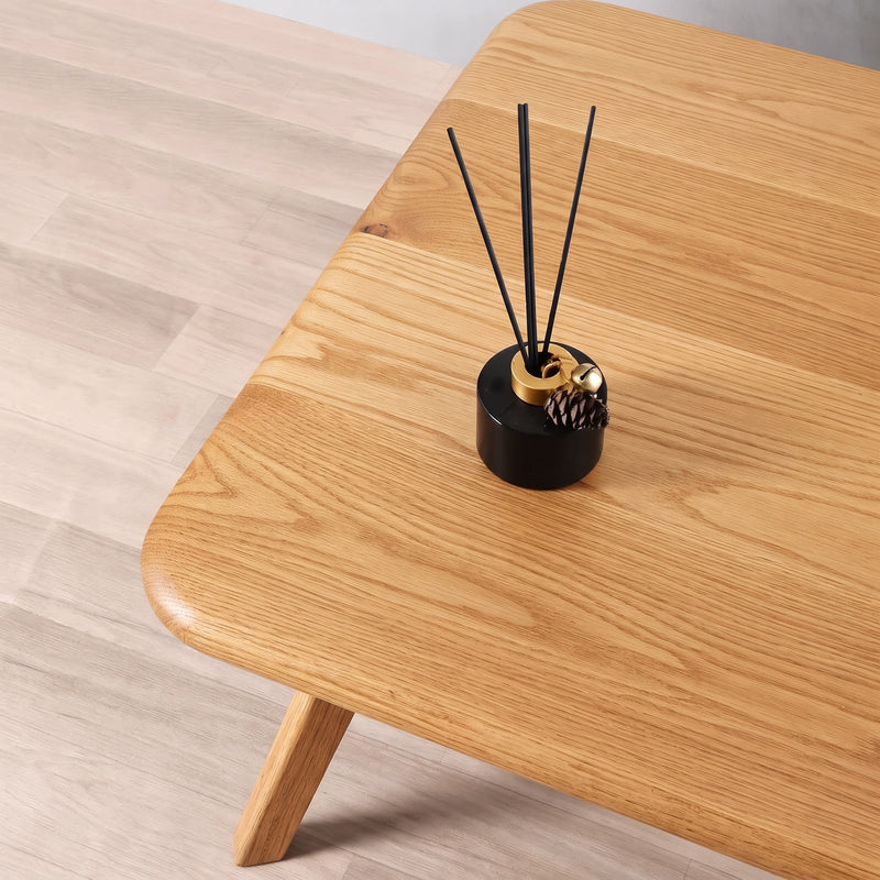 Sidney Rectangular Coffee Table Solid Oak Wood – Mid-Century Modern Design