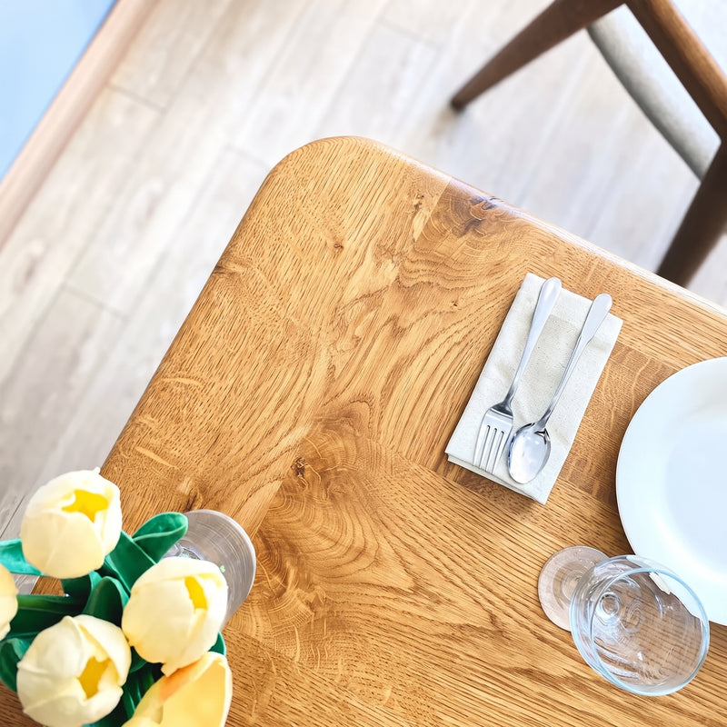 Sidney Square Dining Table Solid Oak Wood – Mid-Century Modern Design