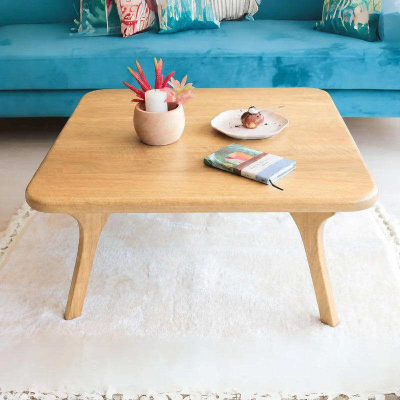 Sidney Square Wood Coffee Table Solid Oak Wood – Mid-Century Modern Design