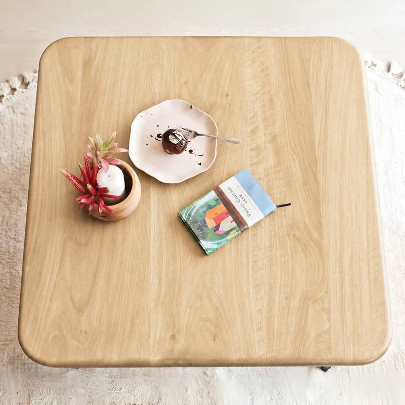 Sidney Square Wood Coffee Table Solid Oak Wood – Mid-Century Modern Design