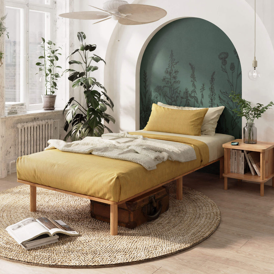 Soho Solid Beech Wood Single Bed Frame | Scandinavian Platform Bed Demontha