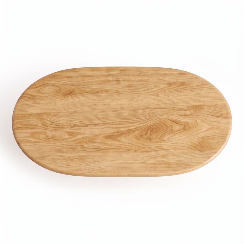 Solen Oval Solid Beech Dining Table – Sculptural Double Pedestal Modern Design
