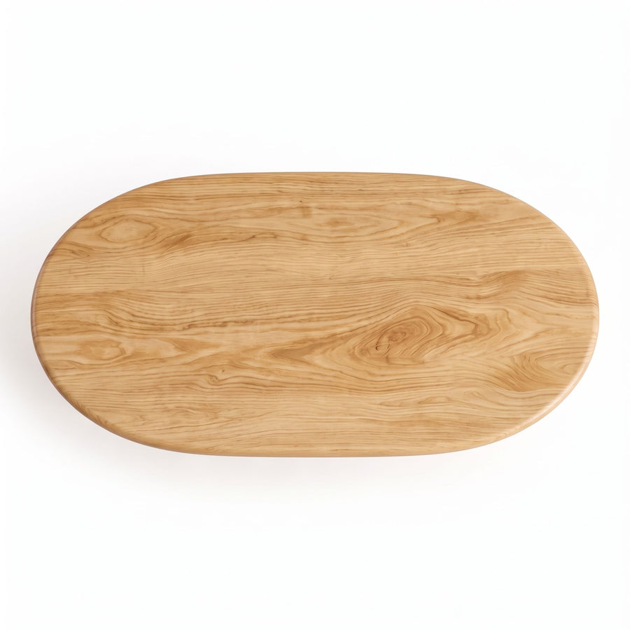 Solen Oval Solid Beech Dining Table – Sculptural Double Pedestal Modern Design