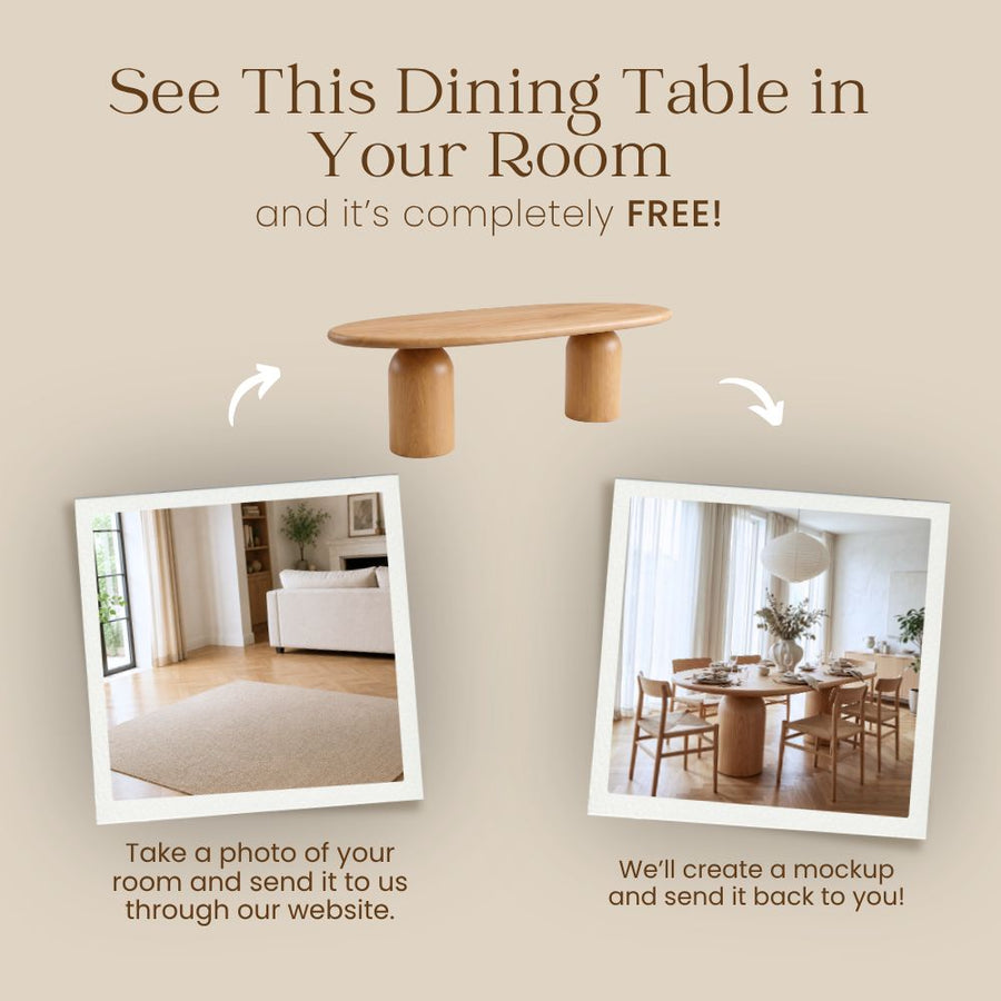 Solen Oval Solid Beech Dining Table – Sculptural Double Pedestal Modern Design