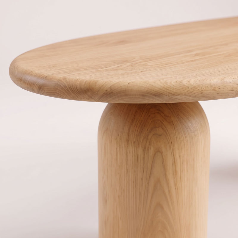 Solen Oval Solid Wood Dining Table – Oak & Walnut Double Pedestal Modern Design