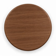 Top View of Solen Round Solid Beech Wood Coffee Table Top in Walnut Finish by Tomruque