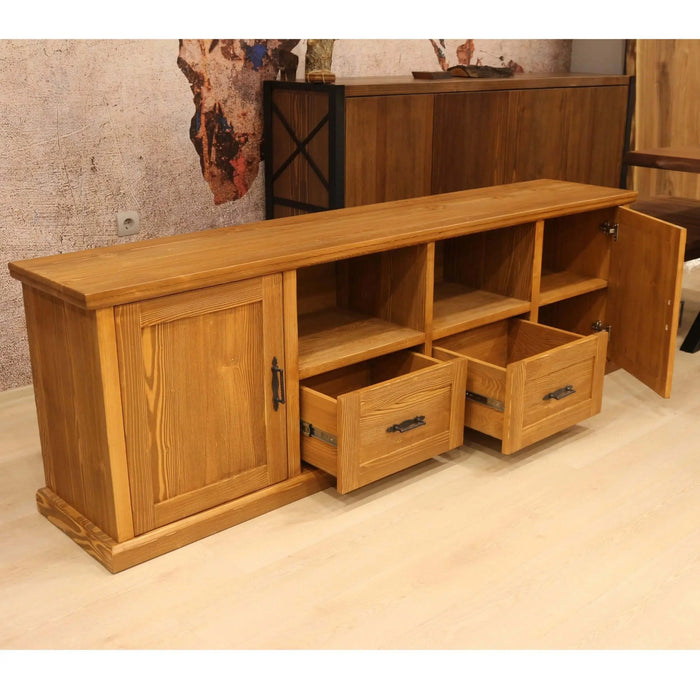 Artemis Solid Pine Wood Farmhouse TV Stand