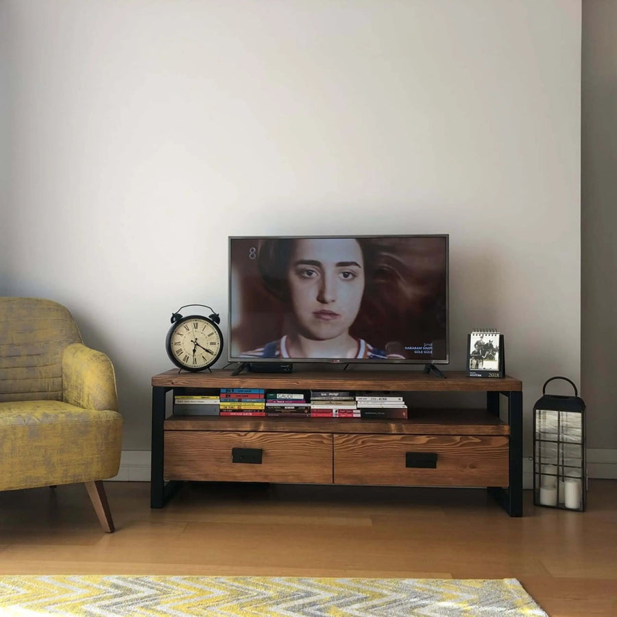 Rokko Solid Pine Wood TV Stand Mozilya