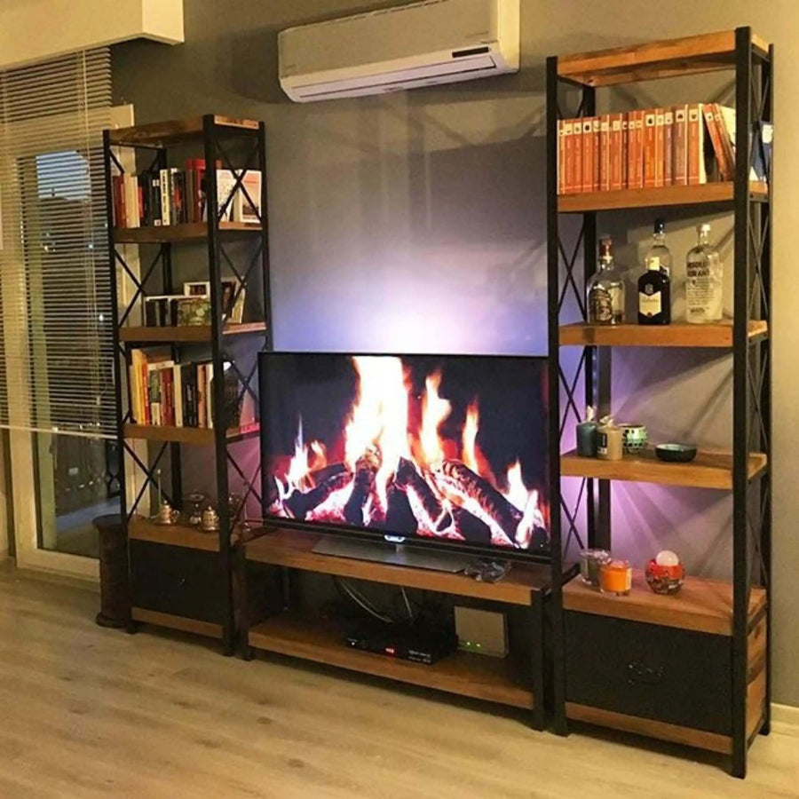 Bellingham Solid Pine Wood TV Stand Mozilya